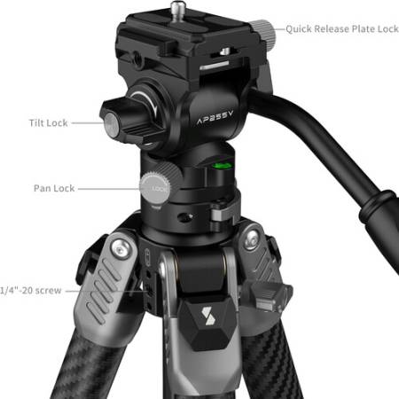 SmallRig 5477 AP255Pro - przenośny zestaw, statyw Carbon z głowicą video - szczegóły